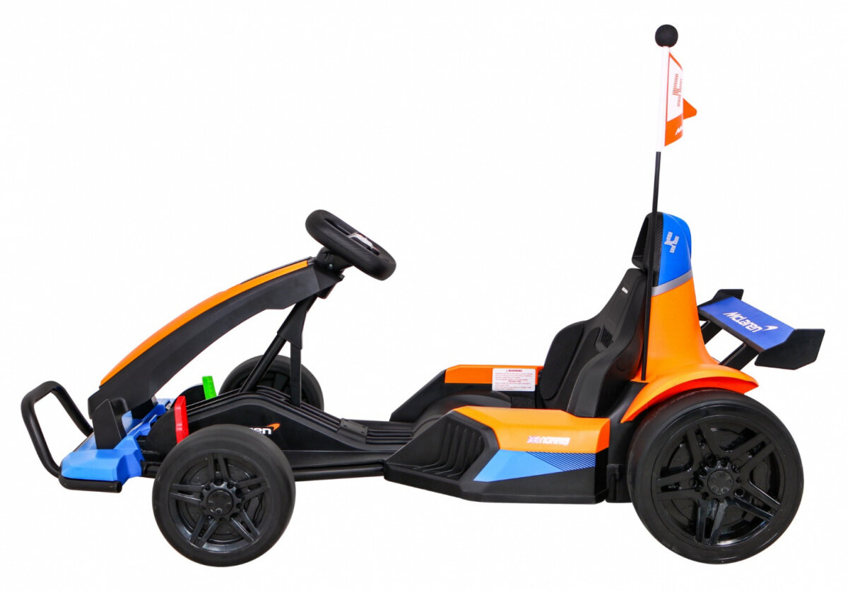 Elektrinis kartingas McLaren Drift, oranžinis kaina ir informacija | Elektromobiliai vaikams | pigu.lt