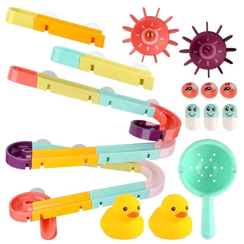 Vonios žaislas Lean Toys Takelis su čiuožykla kaina ir informacija | Žaislai kūdikiams | pigu.lt