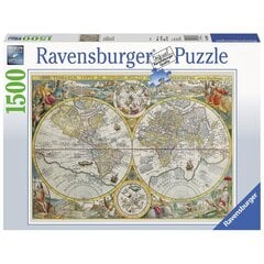 Пазл Ravensburger 1500 деталей Карта мира цена и информация | Пазлы | pigu.lt