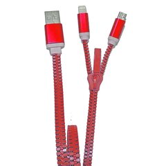 USB-кабель ZZIPP ZZACC2, красный цена и информация | Кабели и провода | pigu.lt