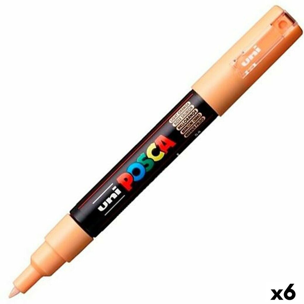 Markeris Posca PC-1M oranžinis, 6 vnt цена и информация | Kanceliarinės prekės | pigu.lt