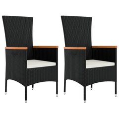 2 - jų sodo kėdžių komplektas, juodas kaina ir informacija | Lauko kėdės, foteliai, pufai | pigu.lt
