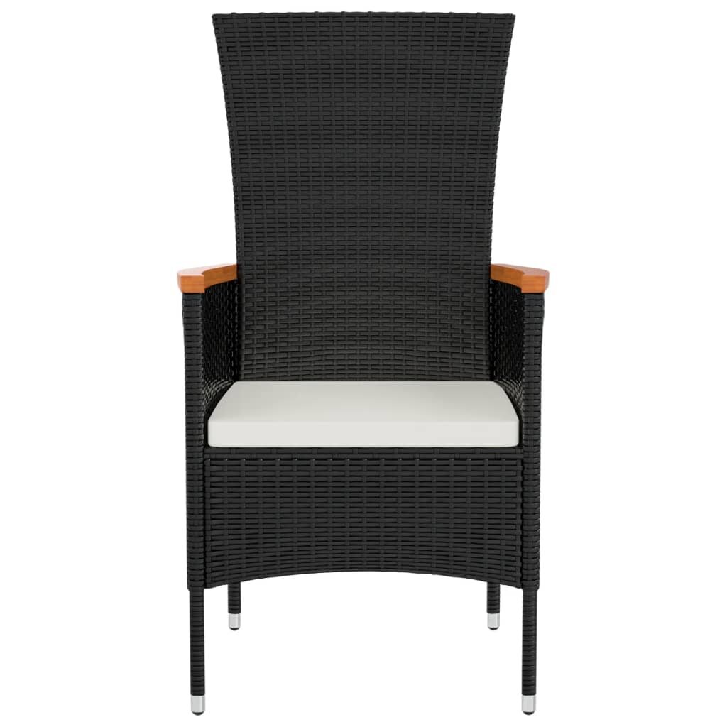 Sodo kėdės su pagalvėlėmis, 4vnt., juodos kaina ir informacija | Lauko kėdės, foteliai, pufai | pigu.lt