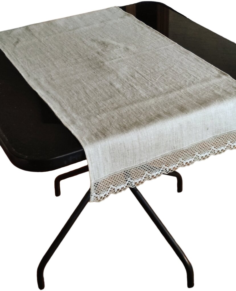 Initasworks lininė staltiesė su nėriniais, 45x80 cm kaina ir informacija | Staltiesės, servetėlės | pigu.lt