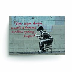 Настенный плакат Banksy граффити Цитата Диогена Декор интерьера - 78 х 55 см цена и информация | Репродукции, картины | pigu.lt