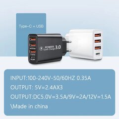 Универсальное зарядное устройство 3 USB + Type-C цена и информация | Зарядные устройства для телефонов | pigu.lt