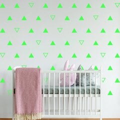Виниловые наклейки на стену в виде треугольников зеленого цвета Декор интерьера - 40 шт. цена и информация | Интерьерные наклейки | pigu.lt