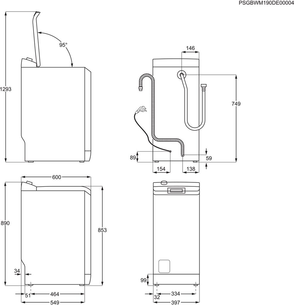 Electrolux EW2TN5261FP kaina ir informacija | Skalbimo mašinos | pigu.lt