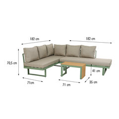 Poilsio komplektas Greemotion Lugano, žalias kaina ir informacija | Lauko baldų komplektai | pigu.lt