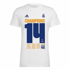 Спортивная футболка с коротким рукавом, мужская Adidas Real Madrid Champions 2022 цена и информация | Мужская спортивная одежда | pigu.lt