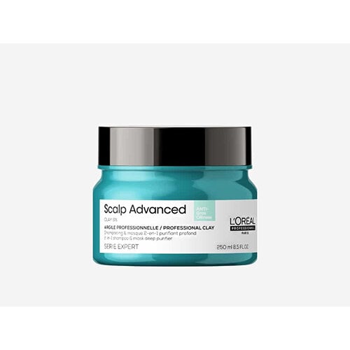Valomoji kaukė - šampūnas riebiai galvos odai L'Oréal Professionnel Scalp Advanced Anti-Oiliness 2in1, 250 ml kaina ir informacija | Priemonės plaukų stiprinimui | pigu.lt