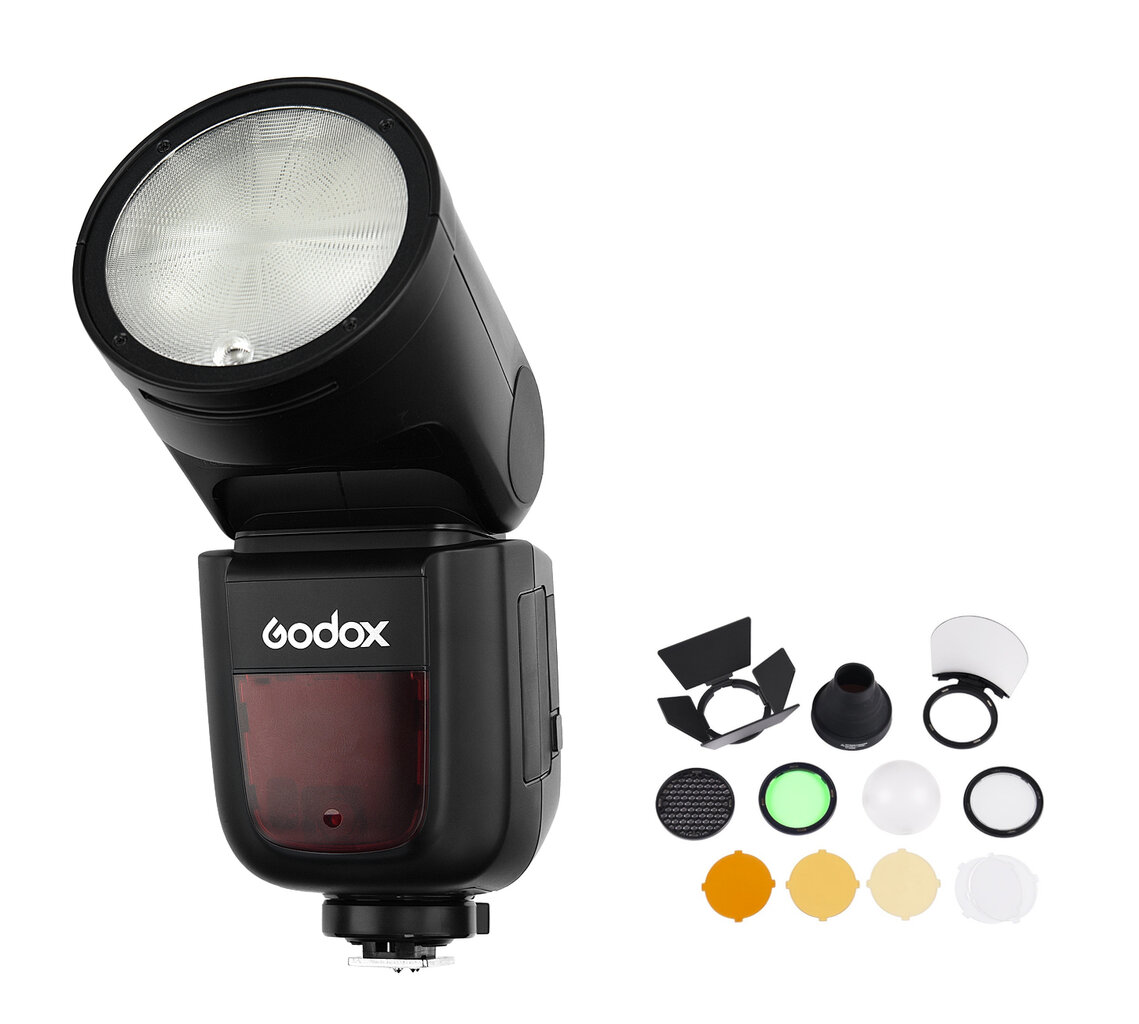 Вспышка Godox Speedlite V1 Nikon + Accessories Kit цена | pigu.lt