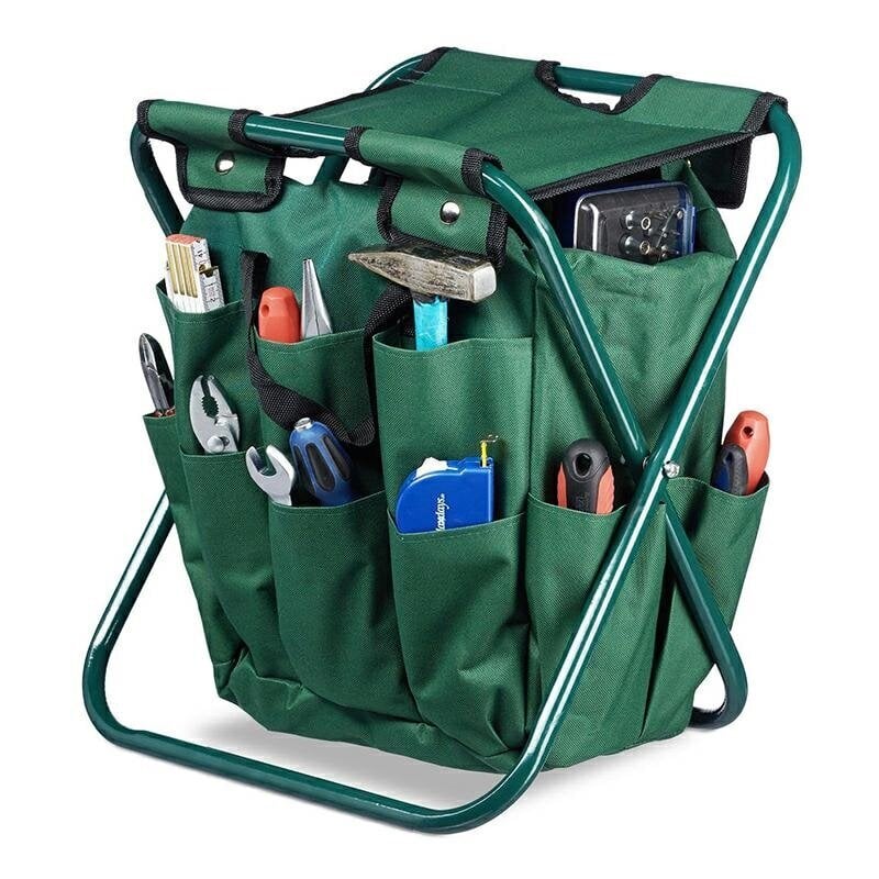 Sodo įrankių krepšys su sulankstoma kėdute O14B kaina ir informacija | Sodo įrankiai | pigu.lt