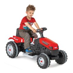 Vienvietis akumuliatorinis traktorius Woopie Farmer PowerTrac, raudonas kaina ir informacija | Elektromobiliai vaikams | pigu.lt