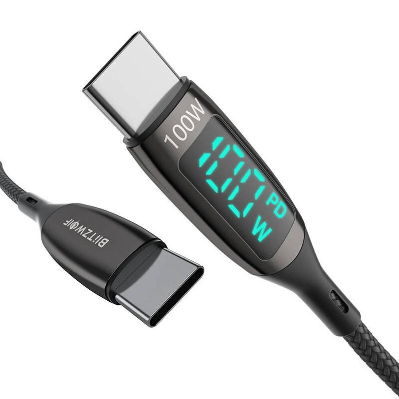 Blitzwolf BW-TC23, USB-C, 1.8 m kaina ir informacija | Kabeliai ir laidai | pigu.lt