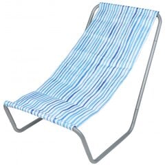 Складной шезлонг для пляжа и сада, узор из синих линий цена и информация | Туристическая мебель | pigu.lt