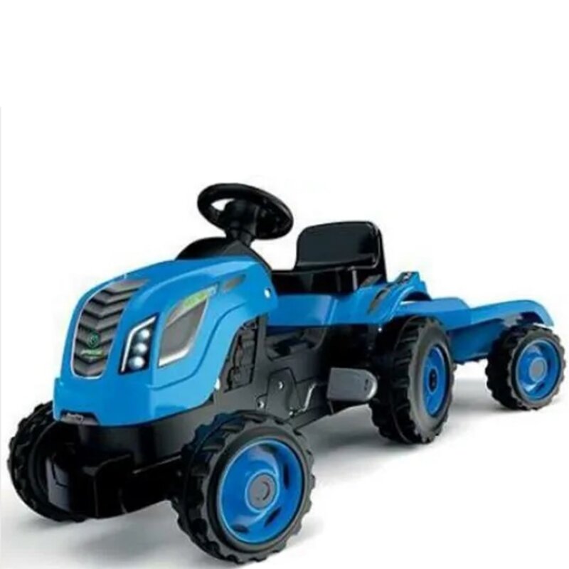 Didelis minamas traktorius su priekaba Smoby, mėlynas цена и информация | Žaislai berniukams | pigu.lt