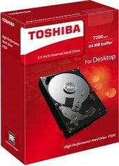 Жесткий диск Toshiba P300 Performance 3.5 2TB 200RPM SATA III 64MB (HDWD120EZSTA) цена и информация | Внутренние жёсткие диски (HDD, SSD, Hybrid) | pigu.lt