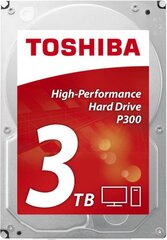 Toshiba P300 Performance 3.5 3TB, HDWD130EZSTA цена и информация | Внутренние жёсткие диски (HDD, SSD, Hybrid) | pigu.lt