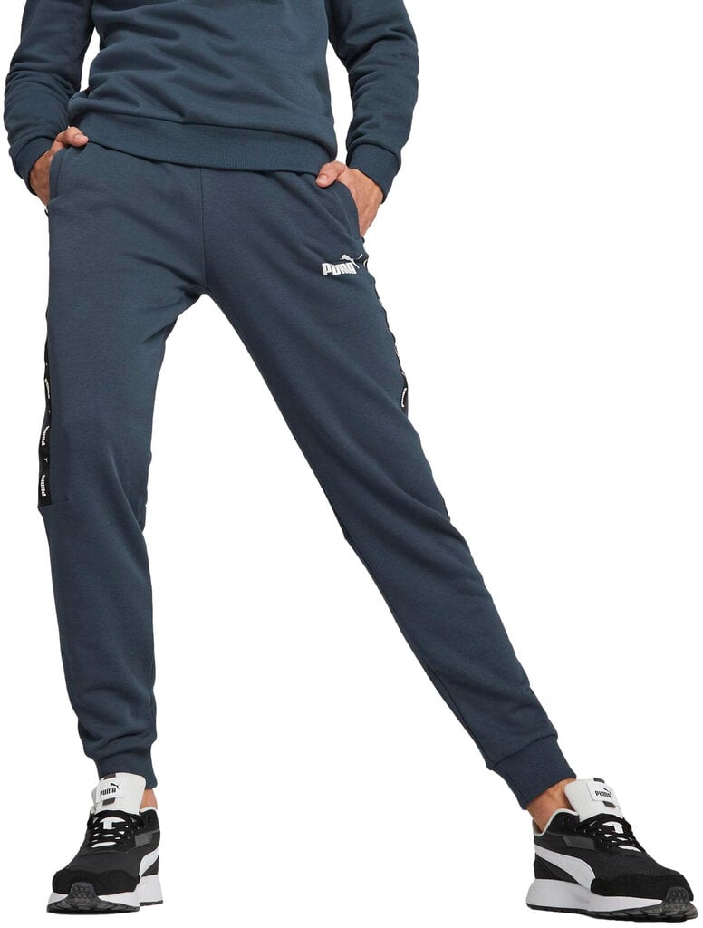 Sportinės kelnės vyrams Puma Ess+ Tape Sweatpants Navy 847388 16 847388 16, mėlynos цена и информация | Sportinė apranga vyrams | pigu.lt