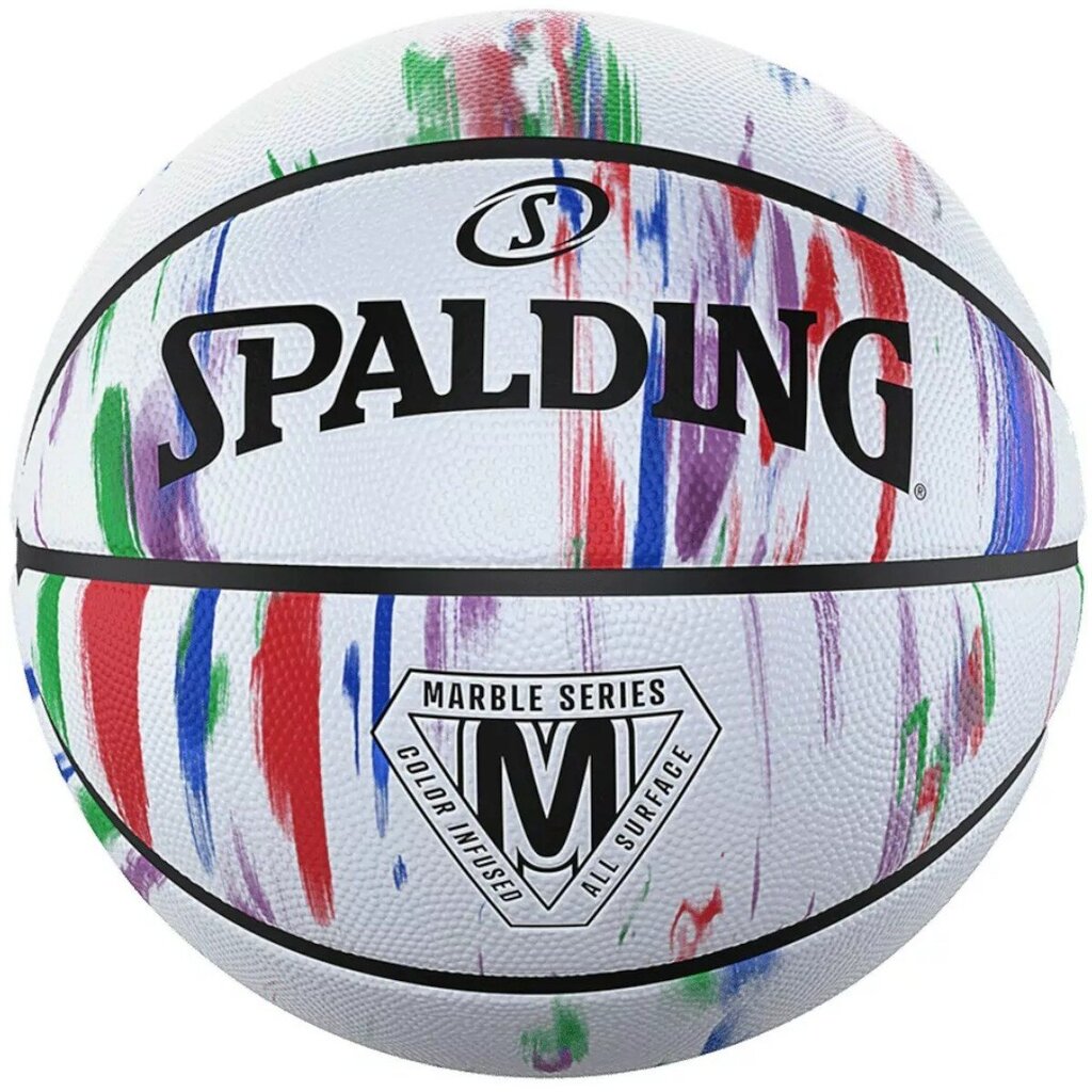 Krepšinio kamuolys Spalding Marble, 7 dydis, baltas kaina ir informacija | Krepšinio kamuoliai | pigu.lt