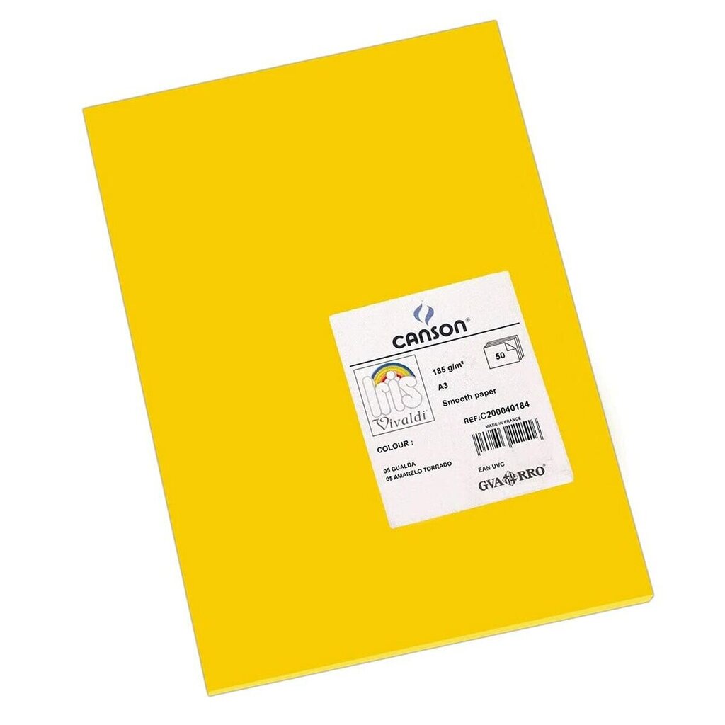 Kartoninis popierius Iris, geltonas, 50 vnt kaina ir informacija | Sąsiuviniai ir popieriaus prekės | pigu.lt
