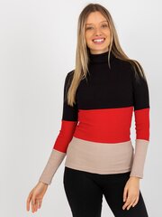 Женская черно-красная блуза с высоким воротником цена и информация | Свитера женские | pigu.lt