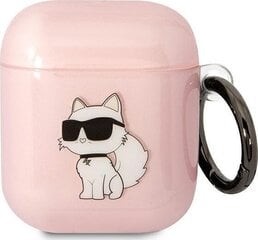 Беспроводные наушники Karl Lagerfeld 3D Logo NFT Choupette TPU Case for Airpods 1|2 White цена и информация | Наушники | pigu.lt