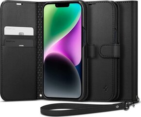 Spigen Black Wallet S, juodas kaina ir informacija | Telefono dėklai | pigu.lt