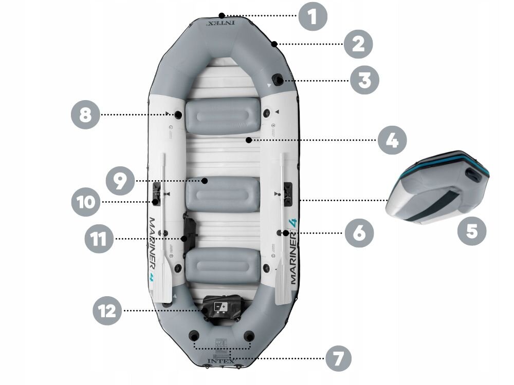 Pripučiama valtis Intex Mariner 4 328 cm kaina ir informacija | Valtys ir baidarės | pigu.lt