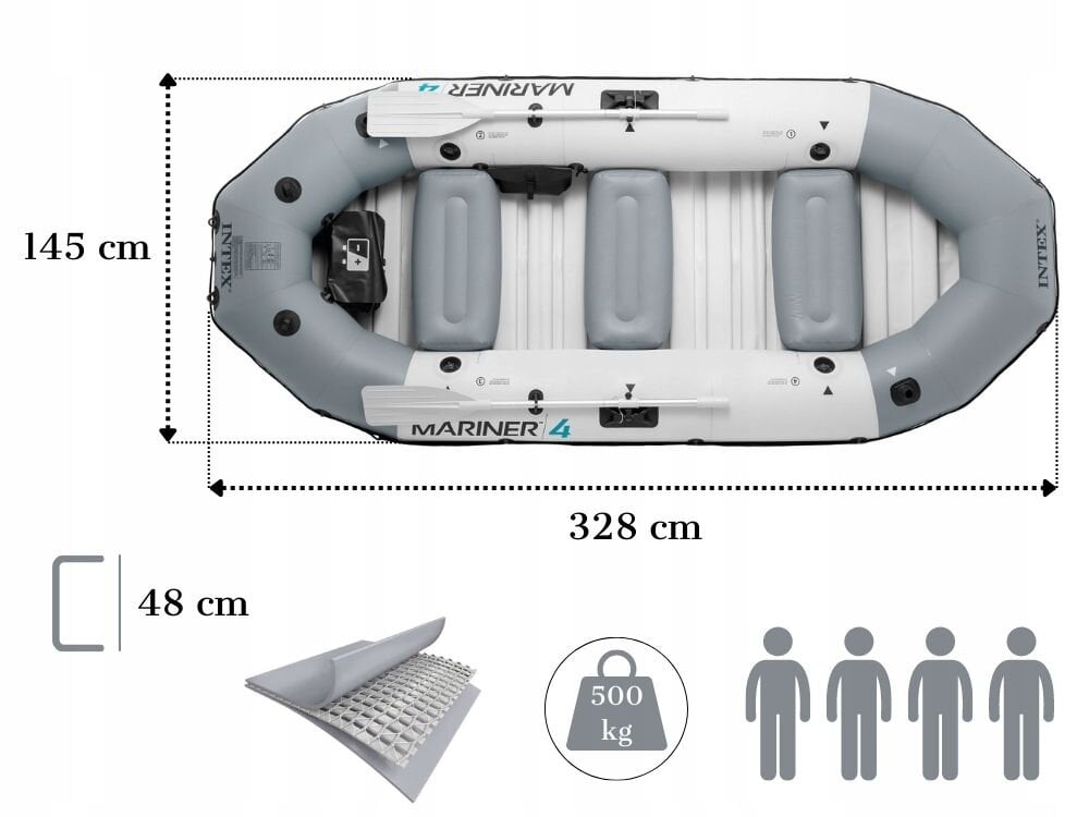 Pripučiama valtis Intex Mariner 4 328 cm kaina | pigu.lt