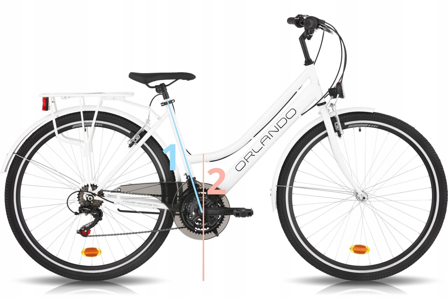 Miesto dviratis Orlando Trekking D, 28", 2022 m., baltas kaina ir informacija | Dviračiai | pigu.lt