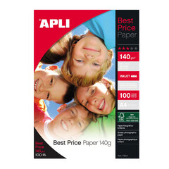 Foto popierius Apli Best Pirce, A4, 140 g/m2, 100 lapų kaina ir informacija | Sąsiuviniai ir popieriaus prekės | pigu.lt