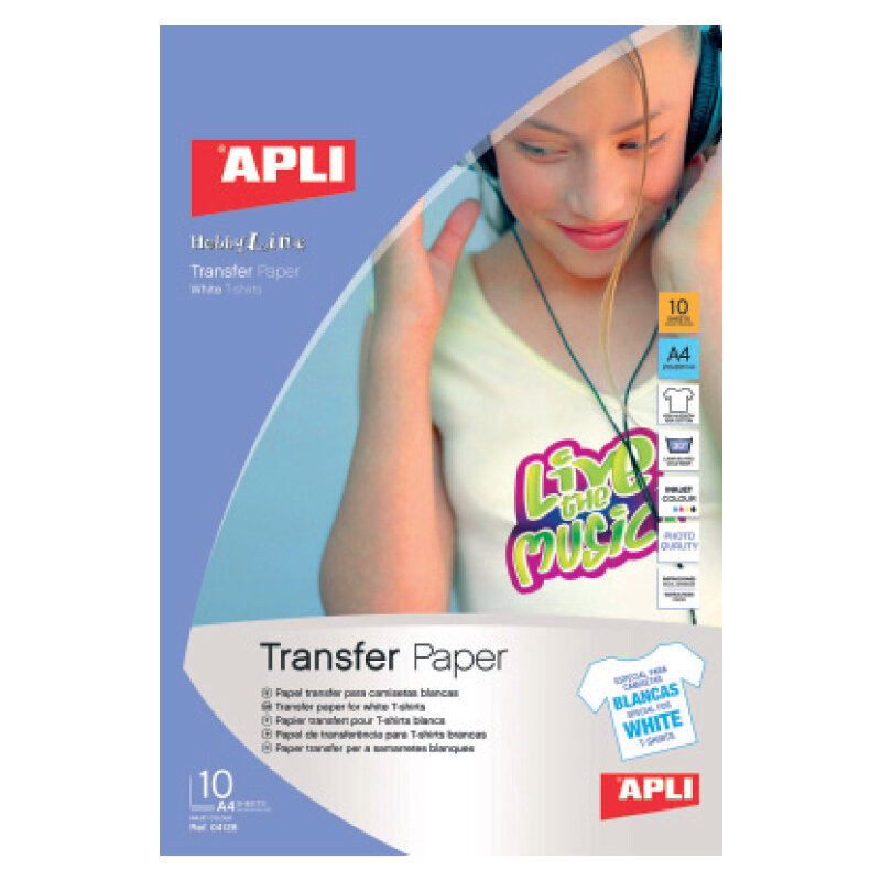 Foto popierius Apli T-shirt Transfer, A4, 10 lapų цена и информация | Sąsiuviniai ir popieriaus prekės | pigu.lt