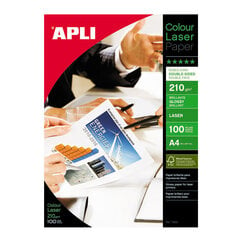 Foto popierius Apli Colour Laser Glossy, A4, 210 g/m2, 100 lapų kaina ir informacija | Sąsiuviniai ir popieriaus prekės | pigu.lt