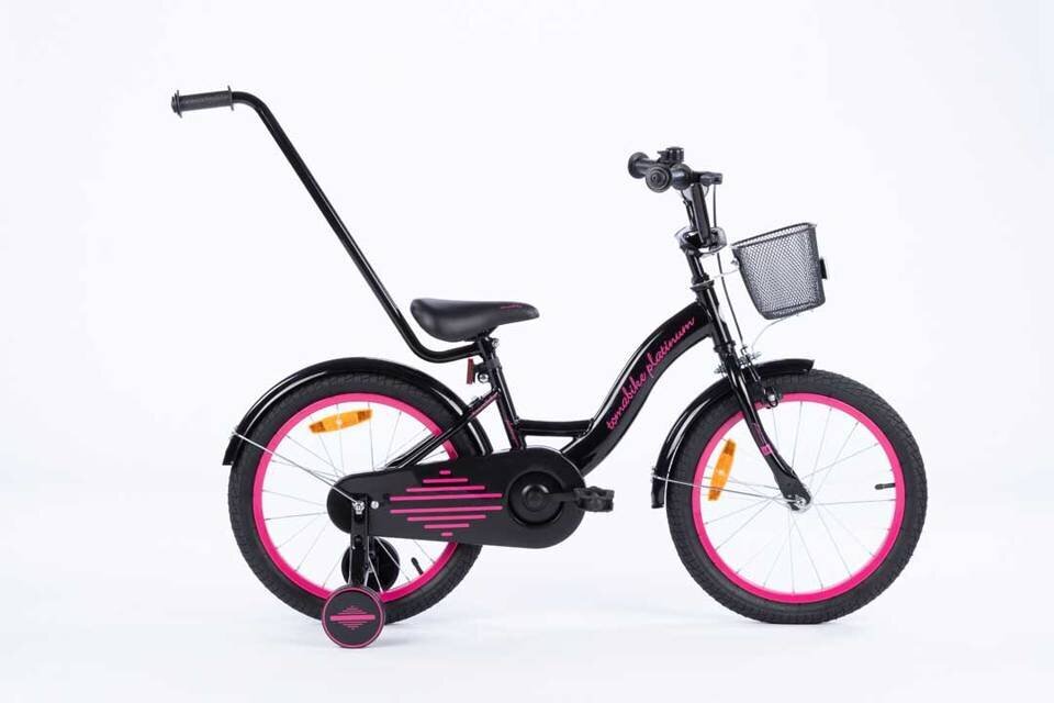 Vaikiškas dviratis Tomabike, 18", juodas/rožinis цена и информация | Dviračiai | pigu.lt