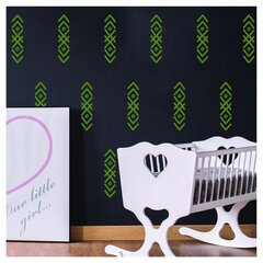Виниловые наклейки на стену в виде узоров зелёного цвета Декор интерьера - 100 шт. (30 см) цена и информация | Интерьерные наклейки | pigu.lt