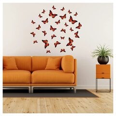 Виниловые наклейки на стену Яркие бабочки Декор интерьера - 30 шт. цена и информация | Интерьерные наклейки | pigu.lt