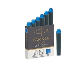Чернильные капсулы Parker, короткие, 6 штук, Blue Pack 4 ПК. цена и информация | Письменные принадлежности | pigu.lt
