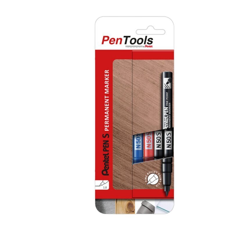 Permanentinis žymeklis Pentel Pen N50S, 4 vnt. kaina ir informacija | Rašymo priemonės | pigu.lt