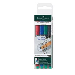 Permanentinis žymeklis CD/DVD diskams Faber castell multimark S, 4 vnt. kaina ir informacija | Rašymo priemonės | pigu.lt