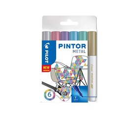 Постоянный курсор пилот Pintor Metallic 1,4 мм, круглая головка, 6 sp. Установите пакет 4 ПК. цена и информация | Письменные принадлежности | pigu.lt