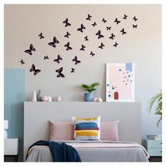 Виниловые наклейки на стену Розовые бабочки Декор интерьера - 30 шт. цена и информация | Интерьерные наклейки | pigu.lt