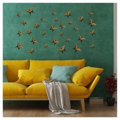 Виниловые наклейки на стену Желтые бабочки Декор интерьера - 30 шт. цена и информация | Интерьерные наклейки | pigu.lt