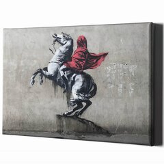 Настенный печатный холст Banksy граффити Наполеон на лошади Декор интерьера - 120 х 78 см цена и информация | Репродукции, картины | pigu.lt