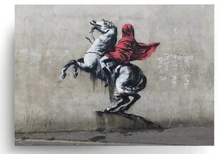 Настенный печатный холст Banksy граффити Наполеон на лошади Декор интерьера - 100 х 71 см цена и информация | Репродукции, картины | pigu.lt