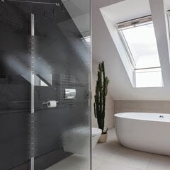 Виниловая матовая полупрозрачная наклейка с кирпичным узором для окна или двери в ванной комнате - 122 х 200 см цена и информация | Интерьерные наклейки | pigu.lt