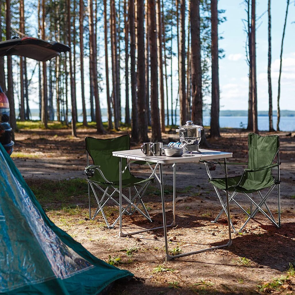 Turistinių kėdžių rinkinys, žalias kaina ir informacija | Turistiniai baldai | pigu.lt