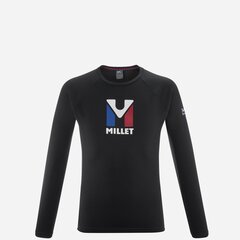 Marškinėliai vyrams Millet Trilogy Logo Wool TS LS 3515729948702, juodi цена и информация | Мужские футболки | pigu.lt