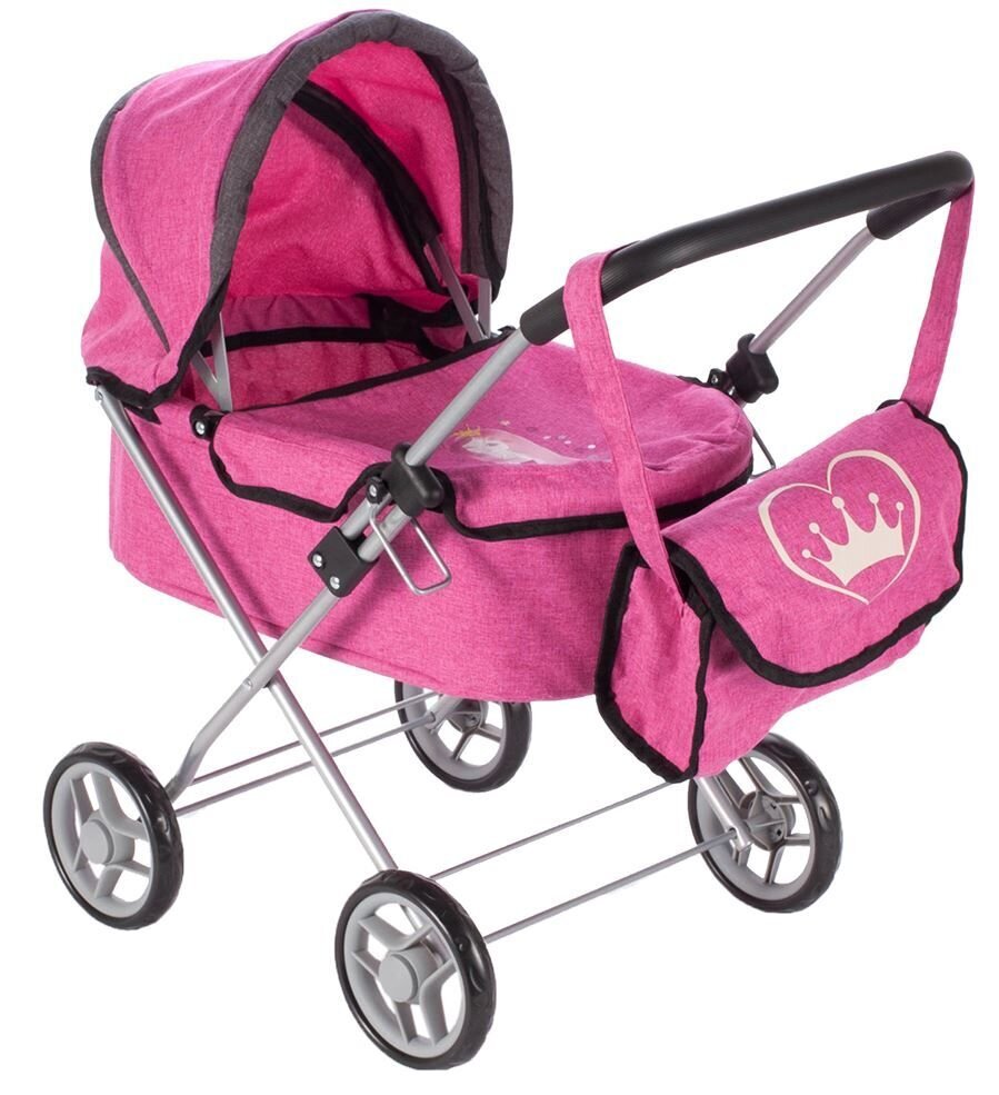 Lėlių vežimėlis su krepšiu Malplay 4292 kaina ir informacija | Žaislai mergaitėms | pigu.lt